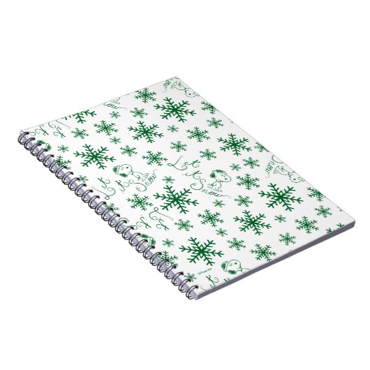 Peanuts | Kerstmis Snoopy Laat het sneeuwpatroon Notitieboek (Rechterzijde)