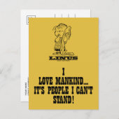 Peanuts | Linus houdt van de mensheid Briefkaart (Voorkant / Achterkant)
