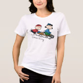 Peanuts | Linus & Lucy Sled rijden Tri-Blend Shirt (Voorkant)