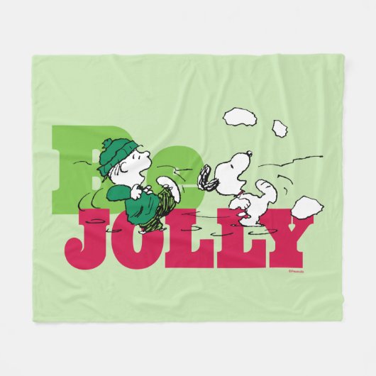Peanuts | Linus & Snoopy Be Jolly Fleece Deken (Voorkant (Horizontaal))