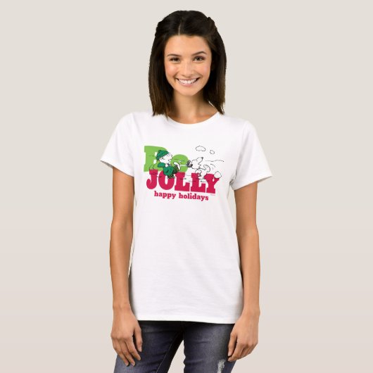 Peanuts | Linus & Snoopy Be Jolly T-shirt (Voorkant volledig)