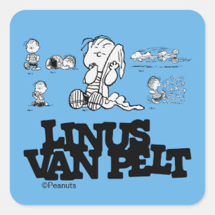 Peanuts Linus Vierkante Sticker