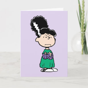 Peanuts Lucy Bruid Van Frankenstein Halloween Kaart