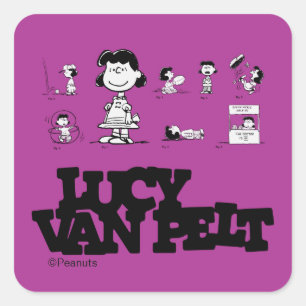 Peanuts Lucy Vierkante Sticker