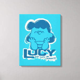 Peanuts Lucy Wie zegt dat ik Crabby ben? Canvas Afdruk