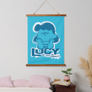 Peanuts Lucy Wie zegt dat ik Crabby ben? Hangend Wandkleed