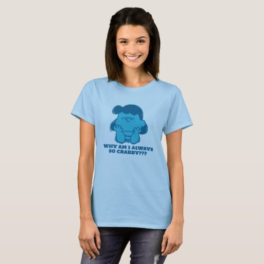 Peanuts | Lucy Wie zegt dat ik Crabby ben? T-shirt (Voorkant volledig)