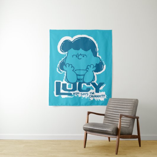 Peanuts | Lucy Wie zegt dat ik Crabby ben? Wandkleed (In situ)