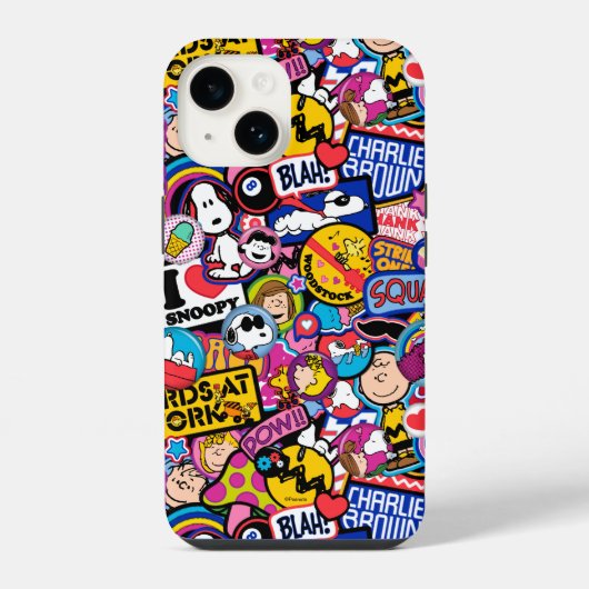 Peanuts | Mixtape Patch Patroon iPhone Hoesje (Achterkant)