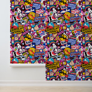 Peanuts Mixtape-patchpatroon Behang
