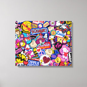 Peanuts   Mixtape-patchpatroon Canvas Afdruk