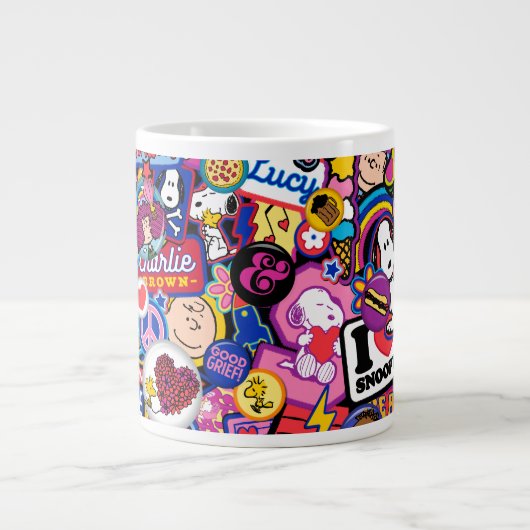 Peanuts | Mixtape-patchpatroon Extra Grote Beker (Voorkant)