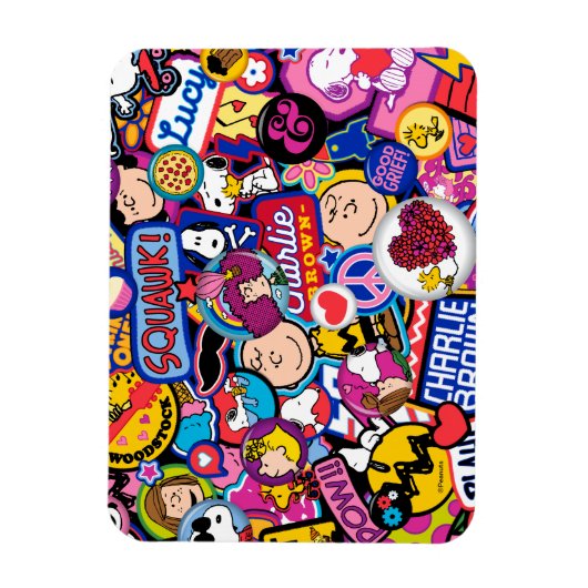 Peanuts | Mixtape-patchpatroon Magneet (Verticaal)