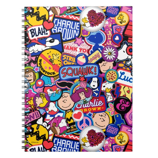 Peanuts | Mixtape-patchpatroon Notitieboek (Voorkant)