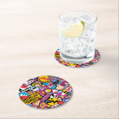 Peanuts | Mixtape-patchpatroon Ronde Kartonnen Onderzetter (Insitu)