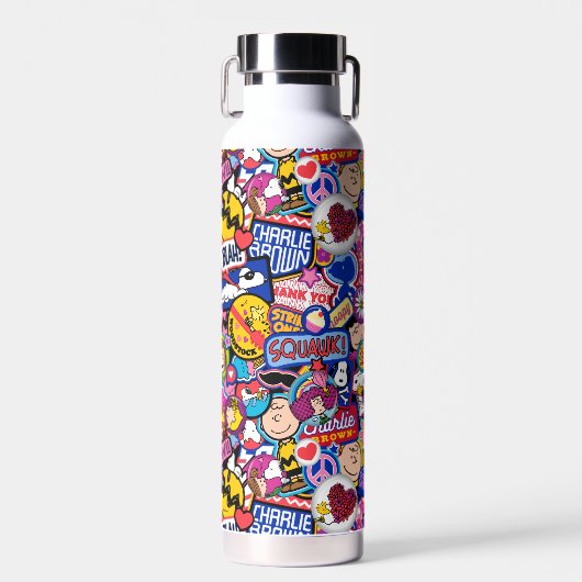 Peanuts | Mixtape-patchpatroon Waterfles (Voorkant)