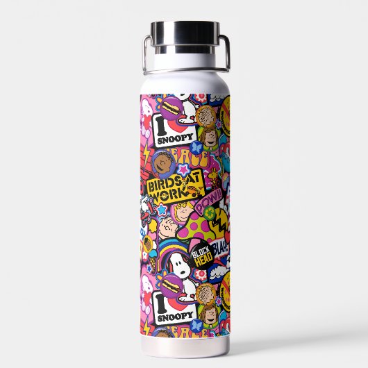Peanuts | Mixtape-patchpatroon Waterfles (Achterkant)