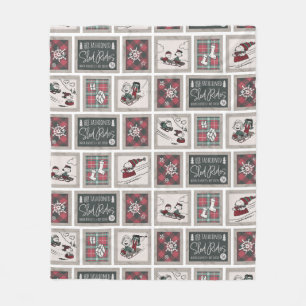 Peanuts Ouderwets slee ritten patroon Fleece Deken