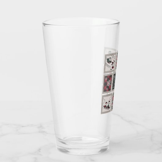 Peanuts | Ouderwets slee ritten patroon Glas (Rechts)