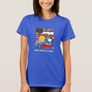 Peanuts   Patriottische Schroeder, Woodstock & Sno T-shirt