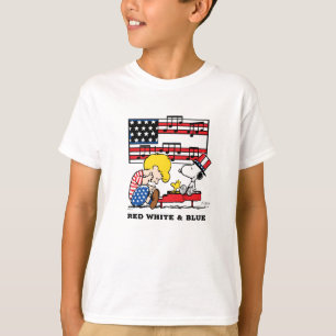 Peanuts   Patriottische Schroeder, Woodstock & Sno T-shirt