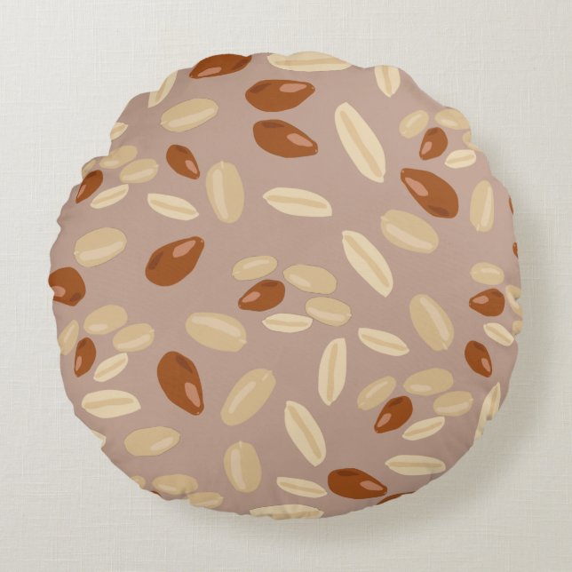 Peanuts Pattern Rond Kussen (Voorkant)