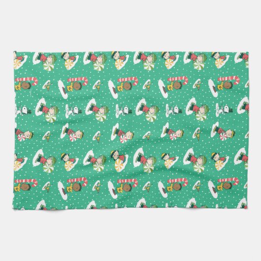 Peanuts Pepermint Dreams Sneeuwvlok Patroon Theedoek (Horizontaal)