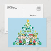 Peanuts | Pepermunt Kerstboom Feestdagenkaart (Voorkant / Achterkant)