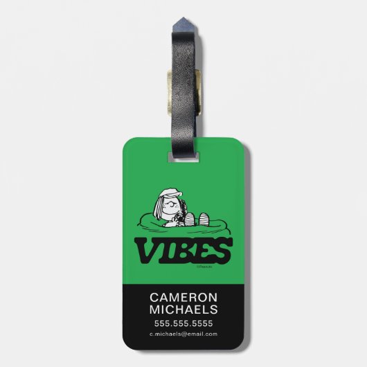 Peanuts | pepermunt Patty Vibes Bagagelabel (Achterkant verticaal)