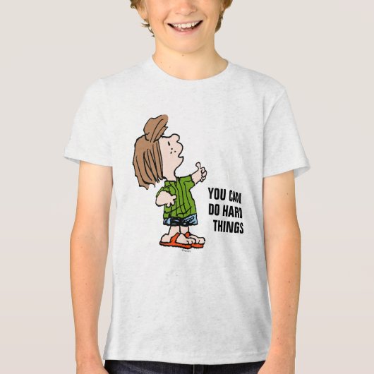 Peanuts | pepermuntpatty duimen omhoog Tri-Blend shirt (Voorkant)