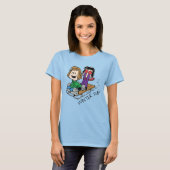 Peanuts | Peppermint Patty & Marcie Sled Riding T-shirt (Voorkant volledig)