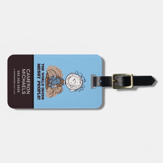 Peanuts | Pigpen De wereld heeft rommelige mensen  Bagagelabel (Voorkant horizontaal)