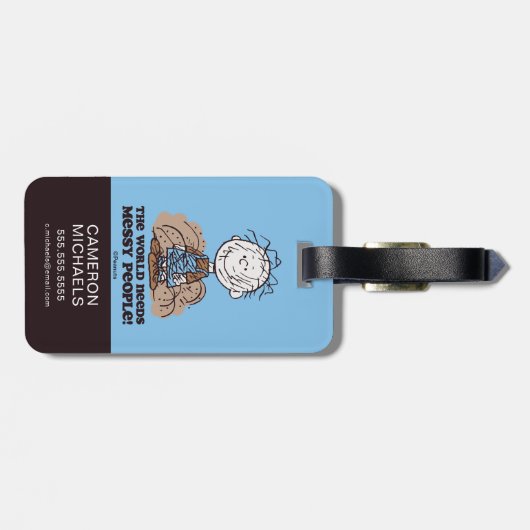 Peanuts | Pigpen De wereld heeft rommelige mensen  Bagagelabel (Achterkant horizontaal)