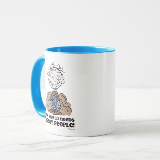 Peanuts | Pigpen De wereld heeft rommelige mensen  Mok (Voorkant links)
