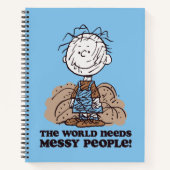Peanuts | Pigpen De wereld heeft rommelige mensen  Notitieboek (Voorkant)
