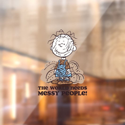 Peanuts | Pigpen De wereld heeft rommelige mensen  Raamsticker (Vel 2)