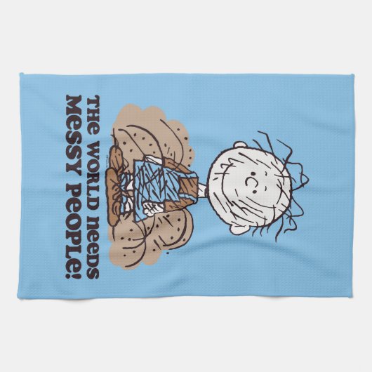 Peanuts | Pigpen De wereld heeft rommelige mensen  Theedoek (Horizontaal)