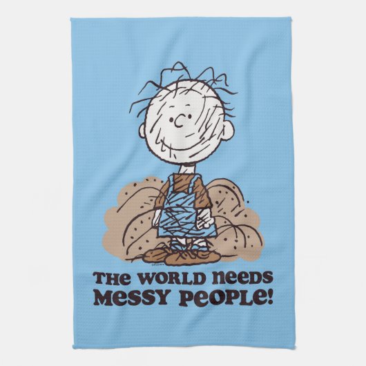 Peanuts | Pigpen De wereld heeft rommelige mensen  Theedoek (Verticaal)