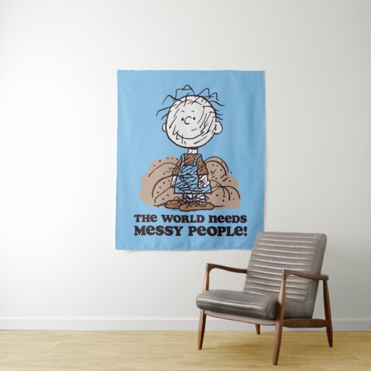 Peanuts | Pigpen De wereld heeft rommelige mensen  Wandkleed (In situ)