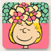 Peanuts | Sally half & half bloemen Bier Onderzetter (Voorkant)