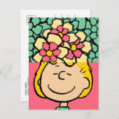 Peanuts | Sally half & half bloemen Briefkaart (Voorkant / Achterkant)