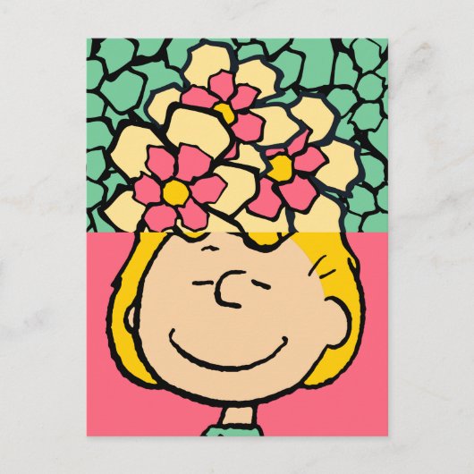 Peanuts | Sally half & half bloemen Briefkaart (Voorkant)