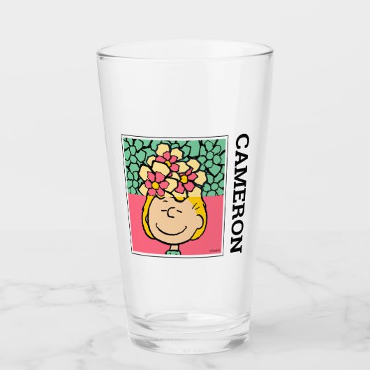 Peanuts | Sally half & half bloemen Glas (Voorkant)