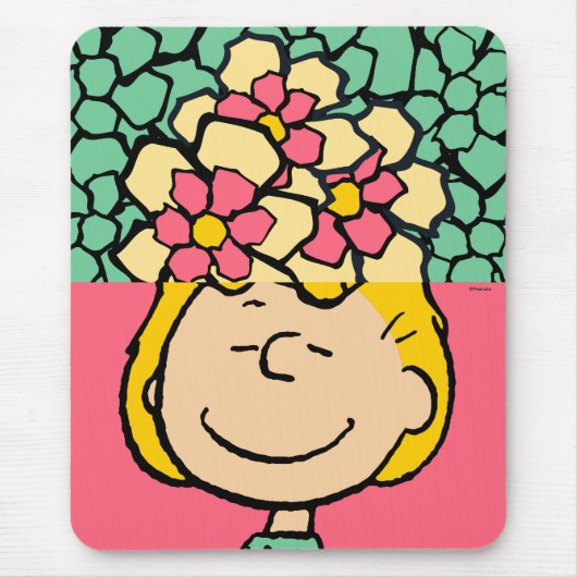 Peanuts | Sally half & half bloemen Muismat (Voorkant)