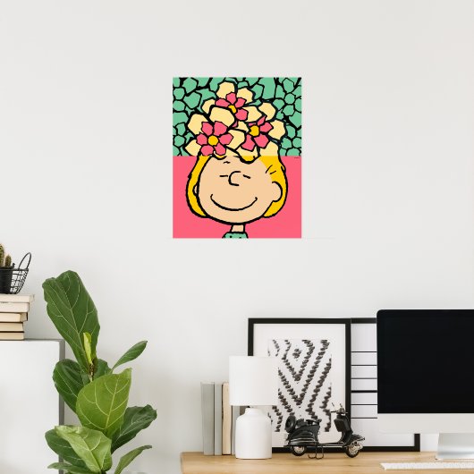 Peanuts | Sally half & half bloemen Poster (Thuiskantoor)