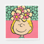 Peanuts | Sally half & half bloemen Servet (Voorkant)