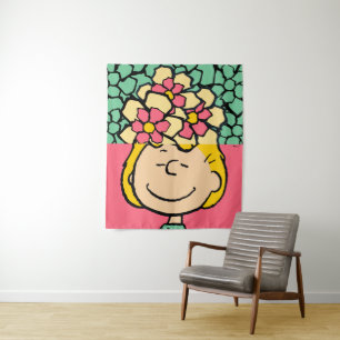 Peanuts   Sally half & half bloemen Wandkleed
