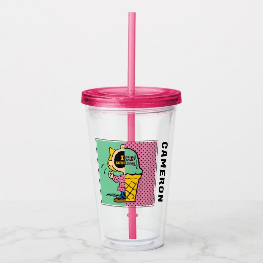 Peanuts | Sally Ice Cream Half & Half Acryl Drinkbeker (Voorkant)
