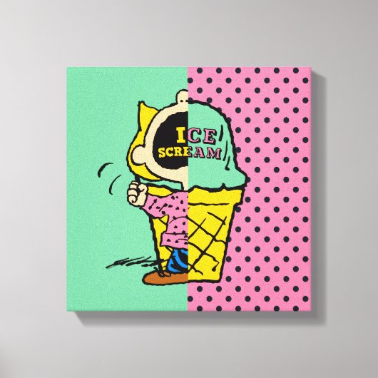Peanuts | Sally Ice Cream Half & Half Canvas Afdruk (Voorkant)