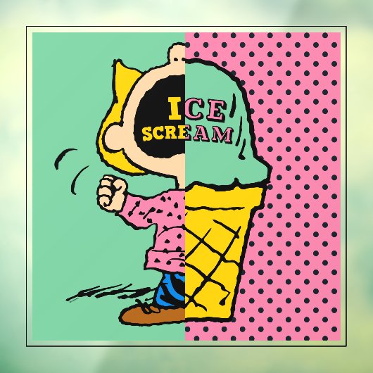 Peanuts | Sally Ice Cream Half & Half Raamsticker (Vel 3)